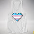 Transgender Pride 8-Bit Pixel Heart Racerback Tank - White